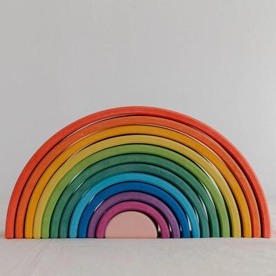 Wooden Rainbow Stacker Classic Large 12pcs by Avdar Toys Waldorf Inspi — My Playroom