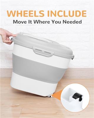 Pet Supplies : 30-35Lbs Dog Food Storage Container Airtight,Collapsible Dog Food Container | Large Pet Food Storage Container with Double Airtight Sea