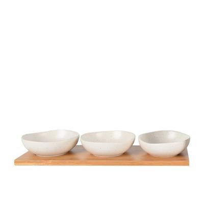 NF Living Round Bowl w/ Serving Tray Set 30cm 4pc White