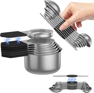 Abtrino Magnetic Measuring Cups and Spoons Set – 304 Stainless Steel