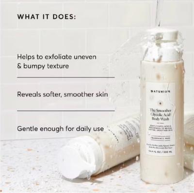 NATURIUM The Smoother Glycolic Acid Exfoliating Body Wash 500ml - Boots