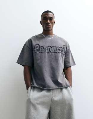 Cernucci 100% cotton boxy oversized fit t-shirt with embroidered logo | ASOS