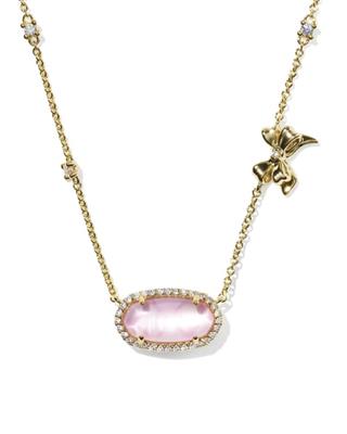Kendra Scott x LoveShackFancy Elisa Pave Frame Gold Pendant Necklace | Kendra Scott