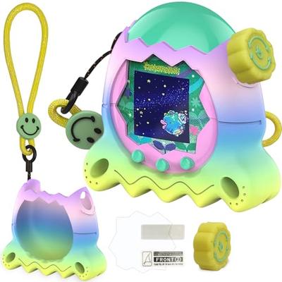 XEGIMOR Silicone Cover Case for Tamagotchi Paradise with Button Cap | Protective Cover with Screen Protector and Lanyard for Tamagotchi Paradise Pet A