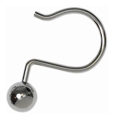 For Living Decorative Ball Rust-Resistant Shower Curtain Metal Hooks, Chrome, 12-pk