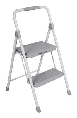 Mastercraft 2-Step Ladder/Metal Folding Step Stool, 225-lb, 2.5 ft