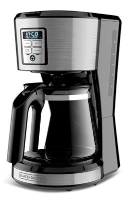 Black & Decker Programmable Coffee Maker w/ Glass Carafe, Stainless Steel, 12 Cups