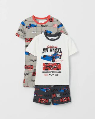 Hot Wheels Australian Cotton 2 Pack Younger Boys Jersey Pyjama Set | Target Australia