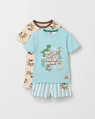 Licensed Disney Organic Cotton 2 Pack Younger Boys Top & Shorts Pyjama Set - Toy Story Multi | Target Australia