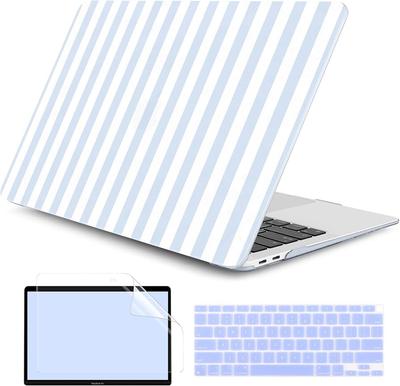 Amazon.com: DONGKE Case for MacBook Air 13 Inch M1 2021-2018, Blue & White Stripes | Fits MacBook Air 13.3 A2337 A2179 A1932 Touch ID, Patterned Hard