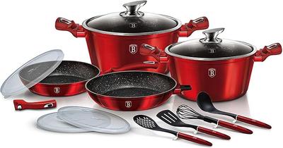 Berlinger Haus Metallic Line Burgundy Edition Cookware Set with Removable Handle : Amazon.co.za: Home & Kitchen