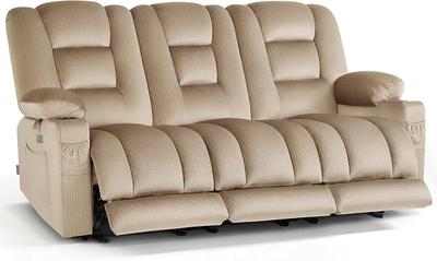 Amazon.com: MCombo 82 in 3 Seater Reclining Sofa with Heat and Massage PR648M3 (Grey) | 155° Zero Gravity, Reclining Middle Seat, Dual Charging Ports,