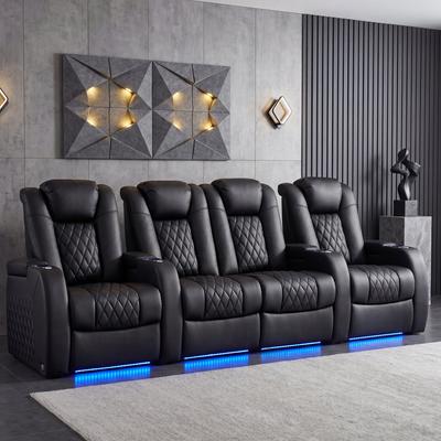 Latitude Run® 112 Wide Genuine Leather Home Theater Individual Seat with Cup Holder & Reviews | Wayfair