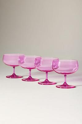 Peony Coupe Glasses, Set of 4 | AnthroHome