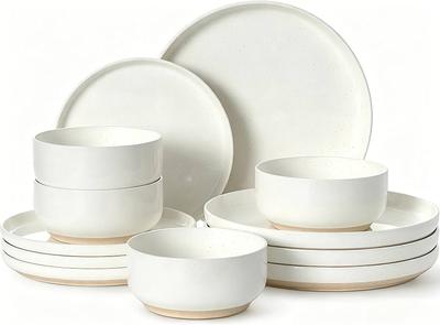 Amazon.com | Umite Chef Dinnerware Set for 4, 12 Pieces Plates and Bowls Set | Scratch Resistant Ceramic Dishes, Porcelain Dinner Set, Microwave & Dis