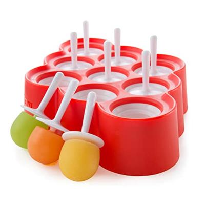 ZOKU - Mini Pop Molds, 9 Miniature Popsicle Molds With Sticks and Drip Guards, Easy-Release BPA-free Silicone